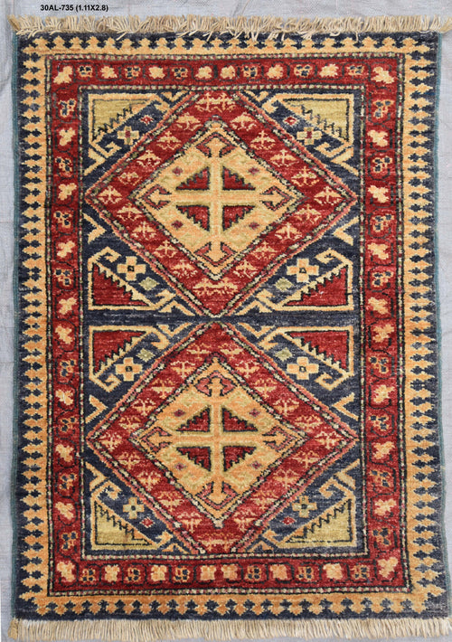 DNI HOME handmade rug 30AL-735, size 1.11 x 2.8
