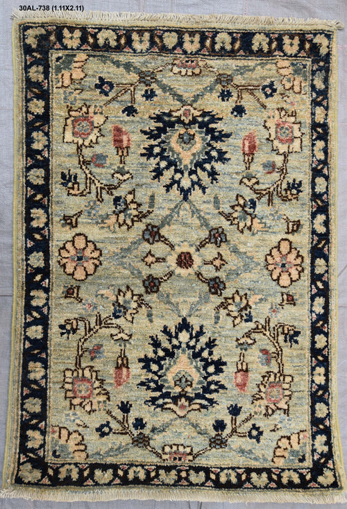 DNI HOME handmade rug 30AL-738, size 1.11 x 2.11